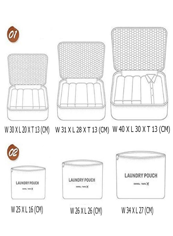 ستايليز مكعبات تنظيم السفر من البوليستر الأزرق المزهر من ستايليز (مجموعة من 6 قطع_S1037P) - Image 4